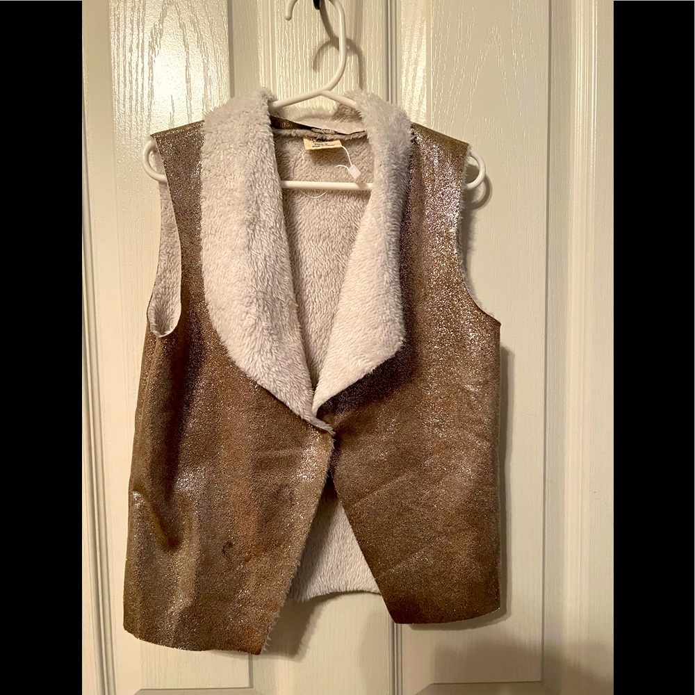 Gold Metallic Little Girl Vest